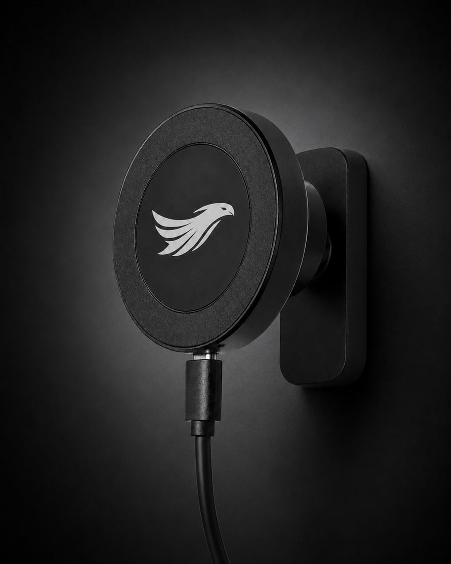 ARVENTIS AXIS magnetic wireless charging mount, studio product shot